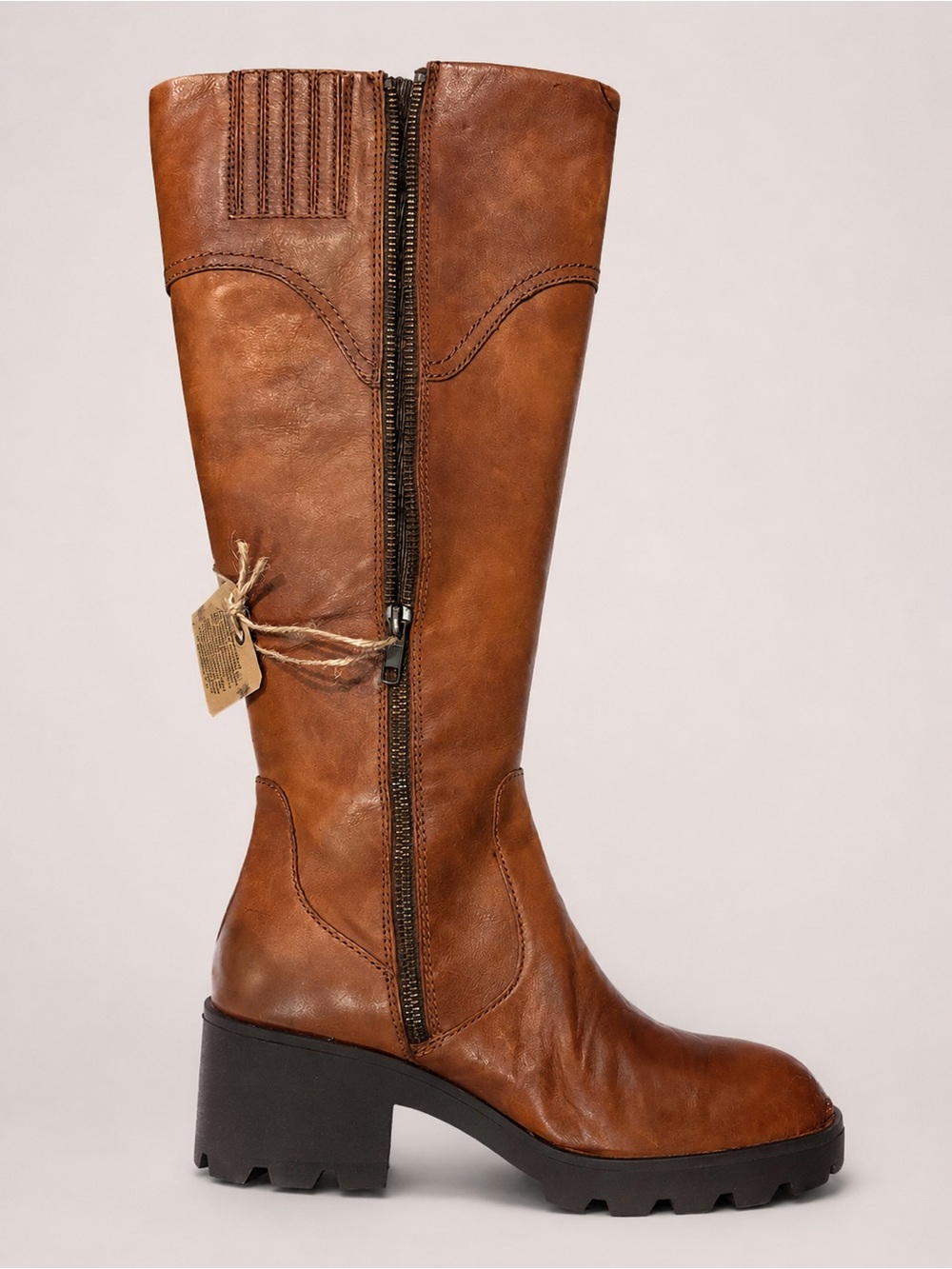 Børn Gabriella Women’s 7.5 M Brown Leather Tall Knee High Lug Sole Boots - Picture 6 of 8